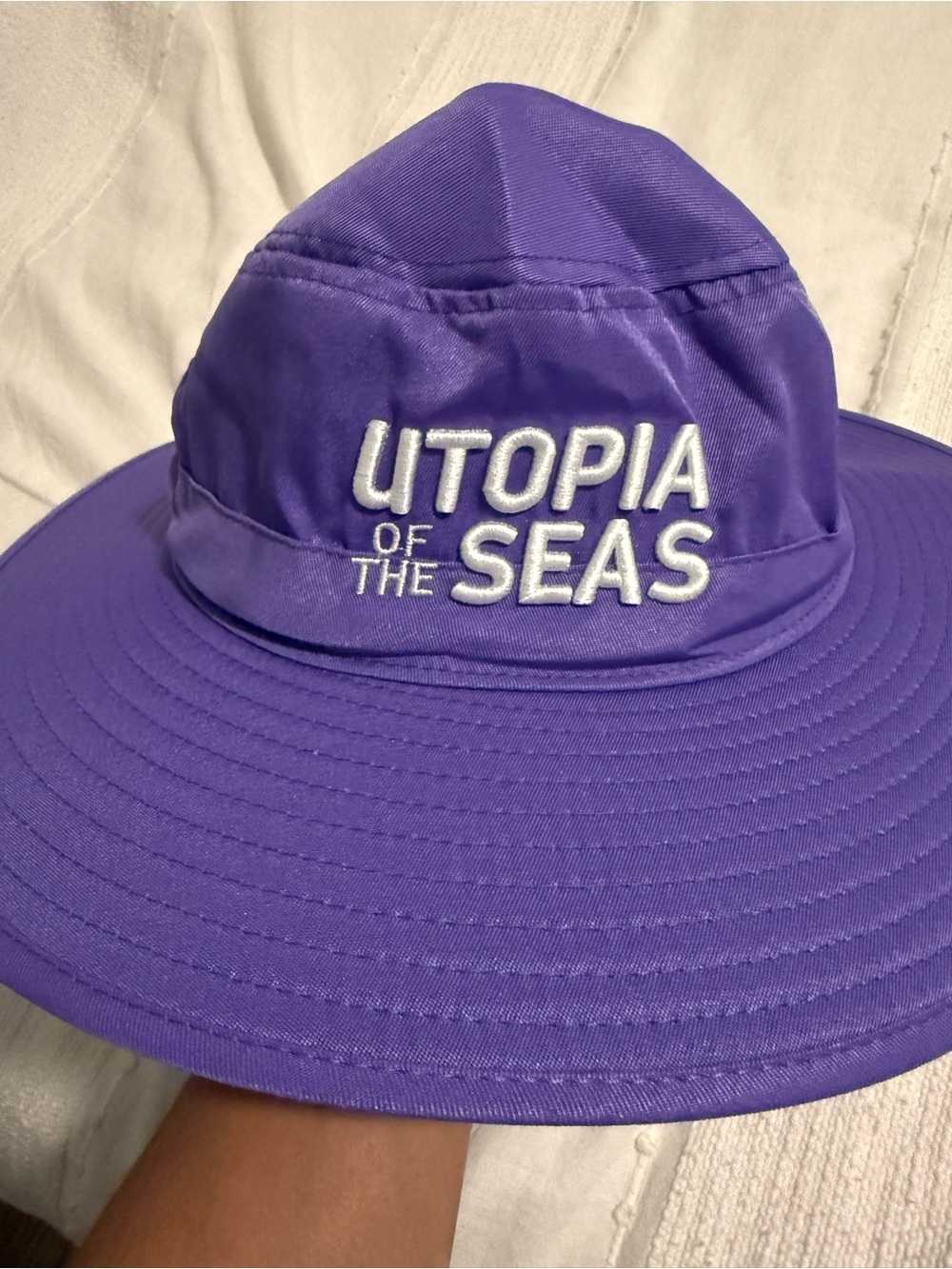 Utopia of the Seas Purple Embroidered Bucket Hat